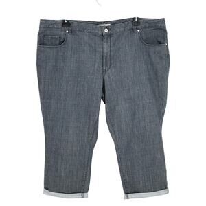 Coldwater Creek Jeans Plus Size 22 Gray Natural Fit Crop Ankle Cuffed Straight